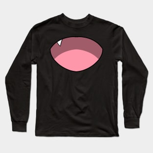 Anime Cute mouth with fang - Face Mask Long Sleeve T-Shirt